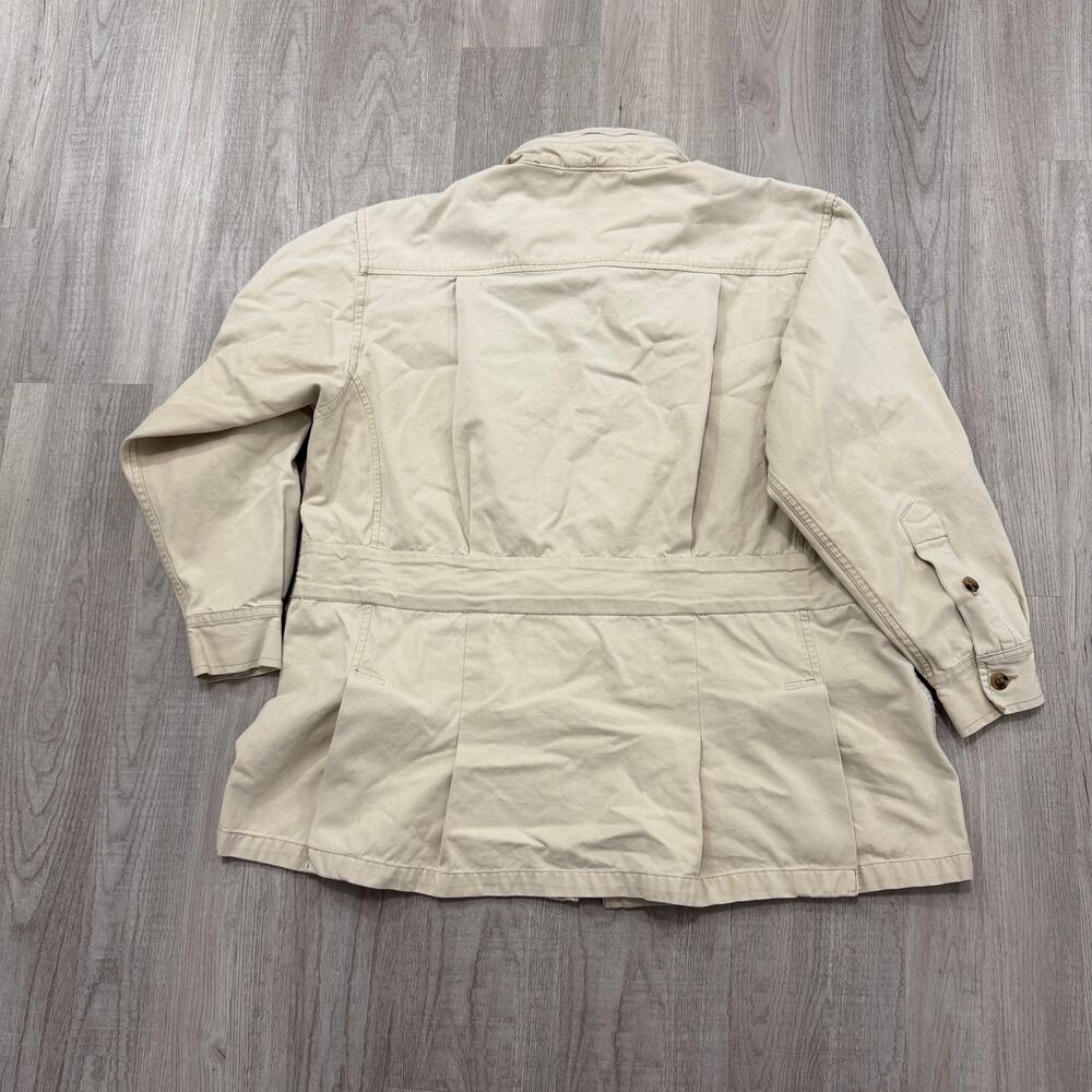 Vintage Cabelas Chore Coat Women's Large Beige Barn Utility y2k Safari Club - Picture 9 of 11